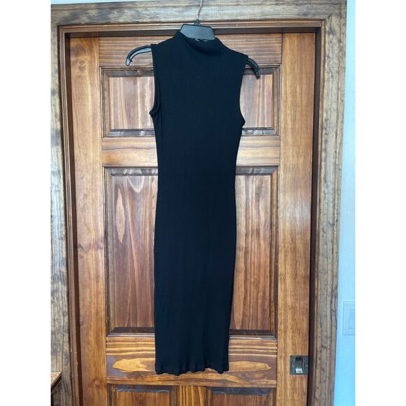 Amour Vert mock neck ribbed bodycon midi dress M - Picture 1 of 5
